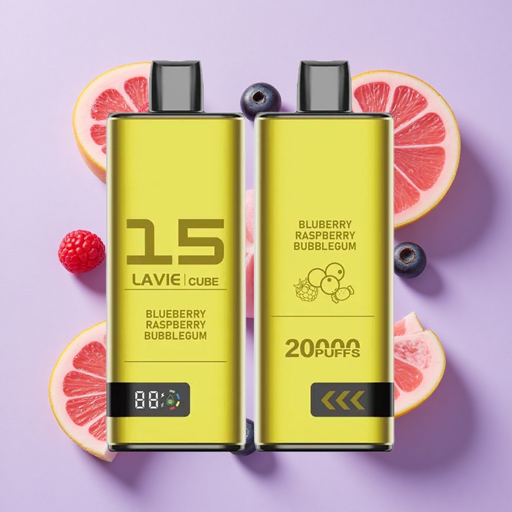 Borówka Malina Bubblegum Lavie Cube 20000 Zaciągnięć Type C Poland vape wholesale