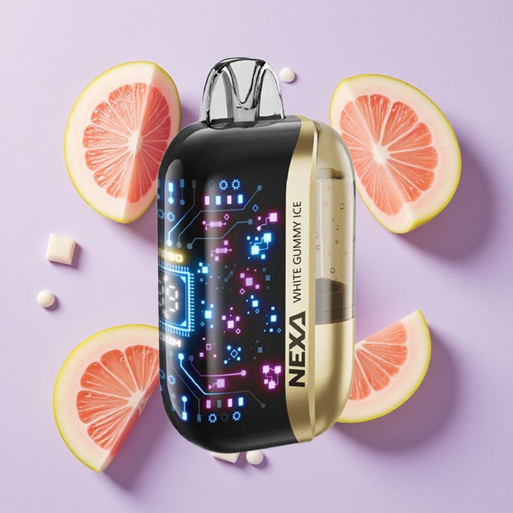 Biały Żelkowy Lód NEXA Ultra 50000 Puffs Wyświetlacz 3D Poland vape wholesale