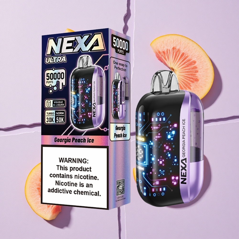 Brzoskwinia Lodowa Georgia NEXA Ultra 50000 Puffs Wyświetlacz 3D Poland vape wholesale