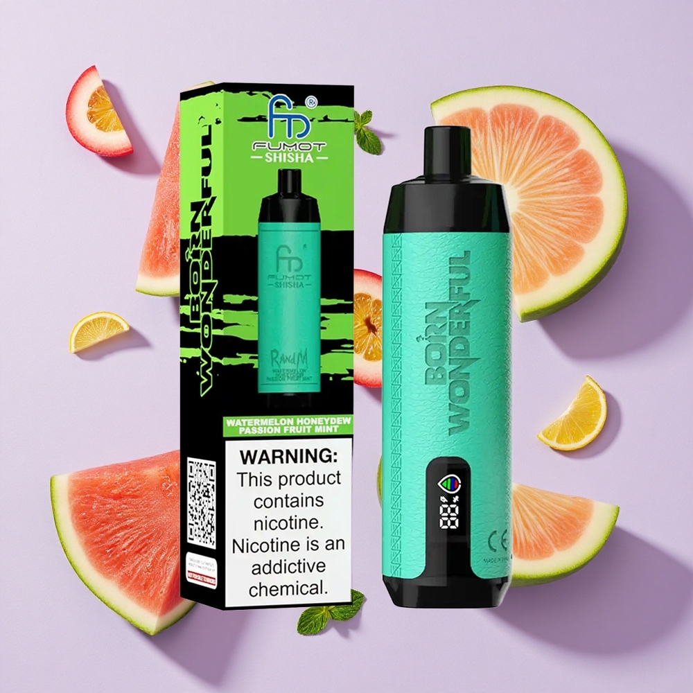 Arbuz-Miodowy-Passionfruit-Mięta RandM Fumot Shisha 10000 Pustów LED Wskaźnik Poland vape wholesale