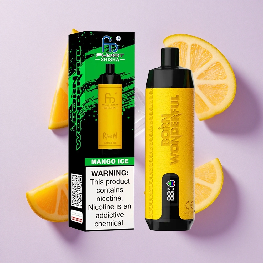 Mango Lód RandM Fumot Shisha 10000 Puffs 18ml Płyn Poland vape wholesale