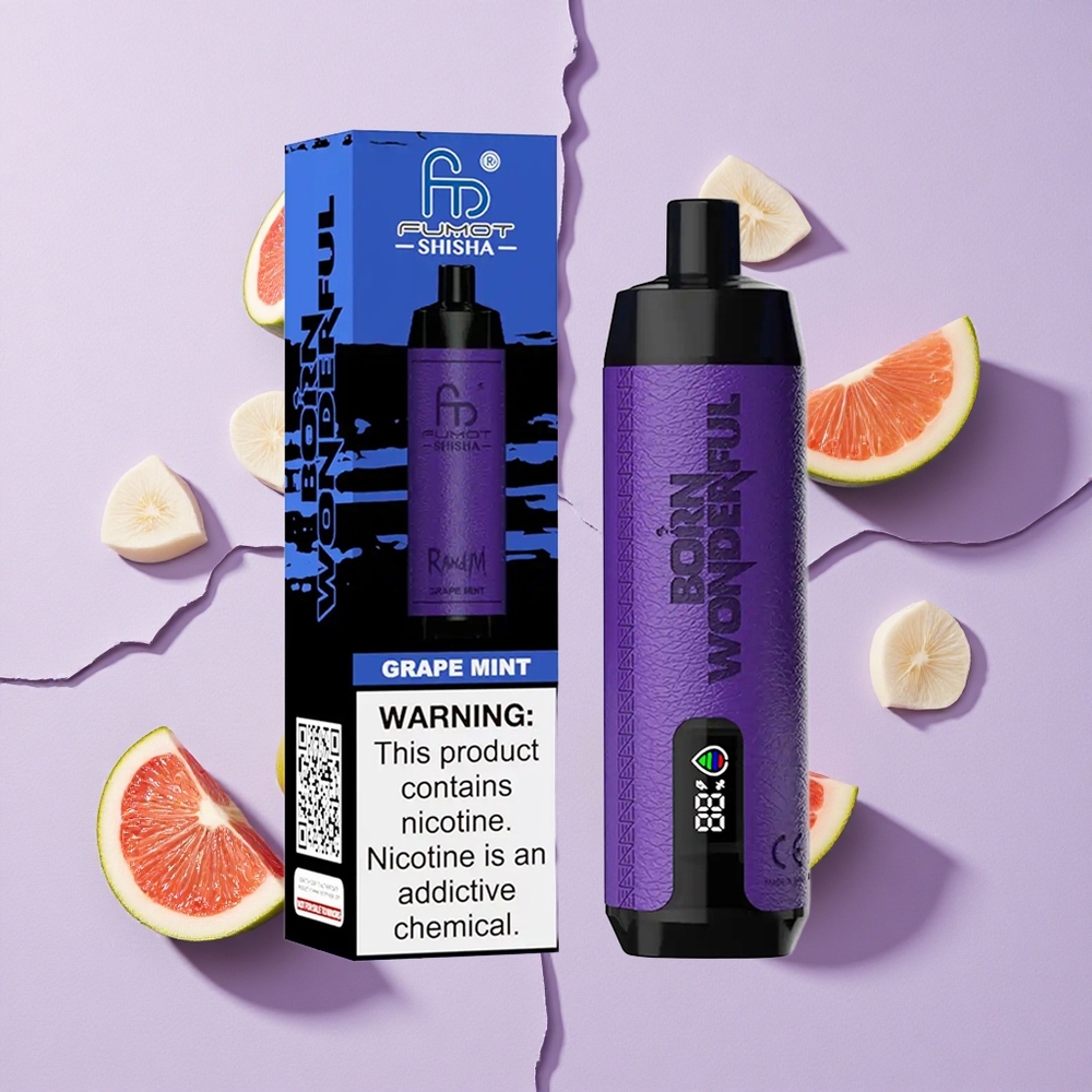 Winogrono Mięta RandM Fumot Shisha 10000 Puffs 18ml wstępnie napełniony Poland vape wholesale