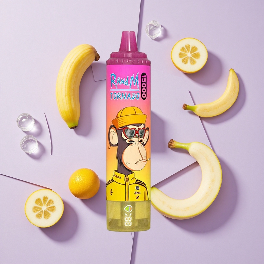 Banana Lód RandM Fumot Tornado 15000 Puffs 25ml Poland vape wholesale