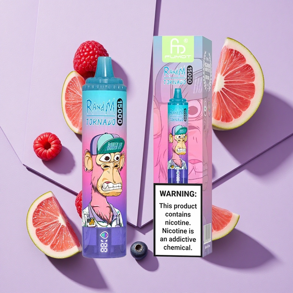 Borówka Malina RandM Fumot Tornado 15000 Puffs Wyświetlacz LCD Poland vape wholesale