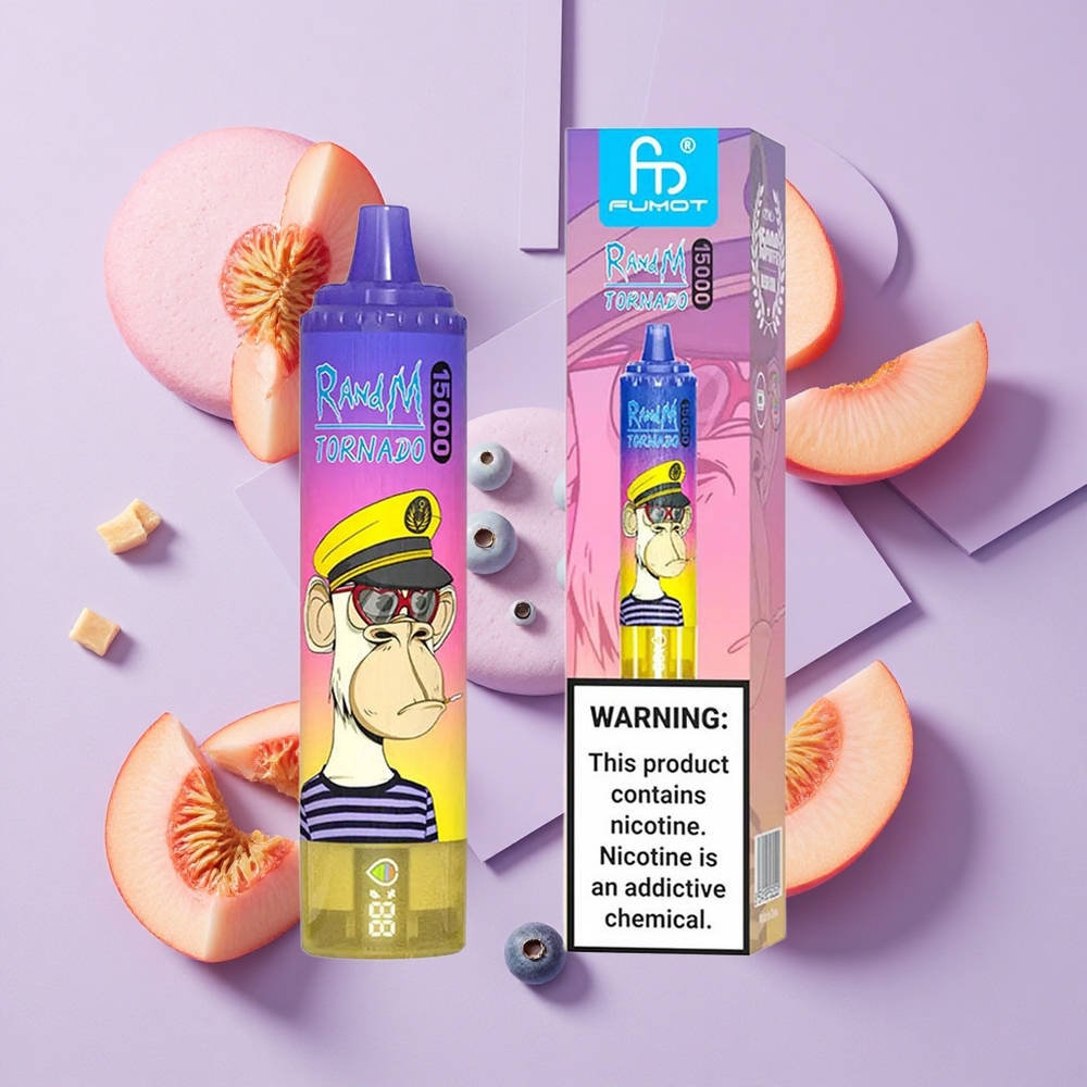 Brzoskwinia Borówka RandM Fumot Tornado 15000 Puffs Mesh Coil Poland vape wholesale