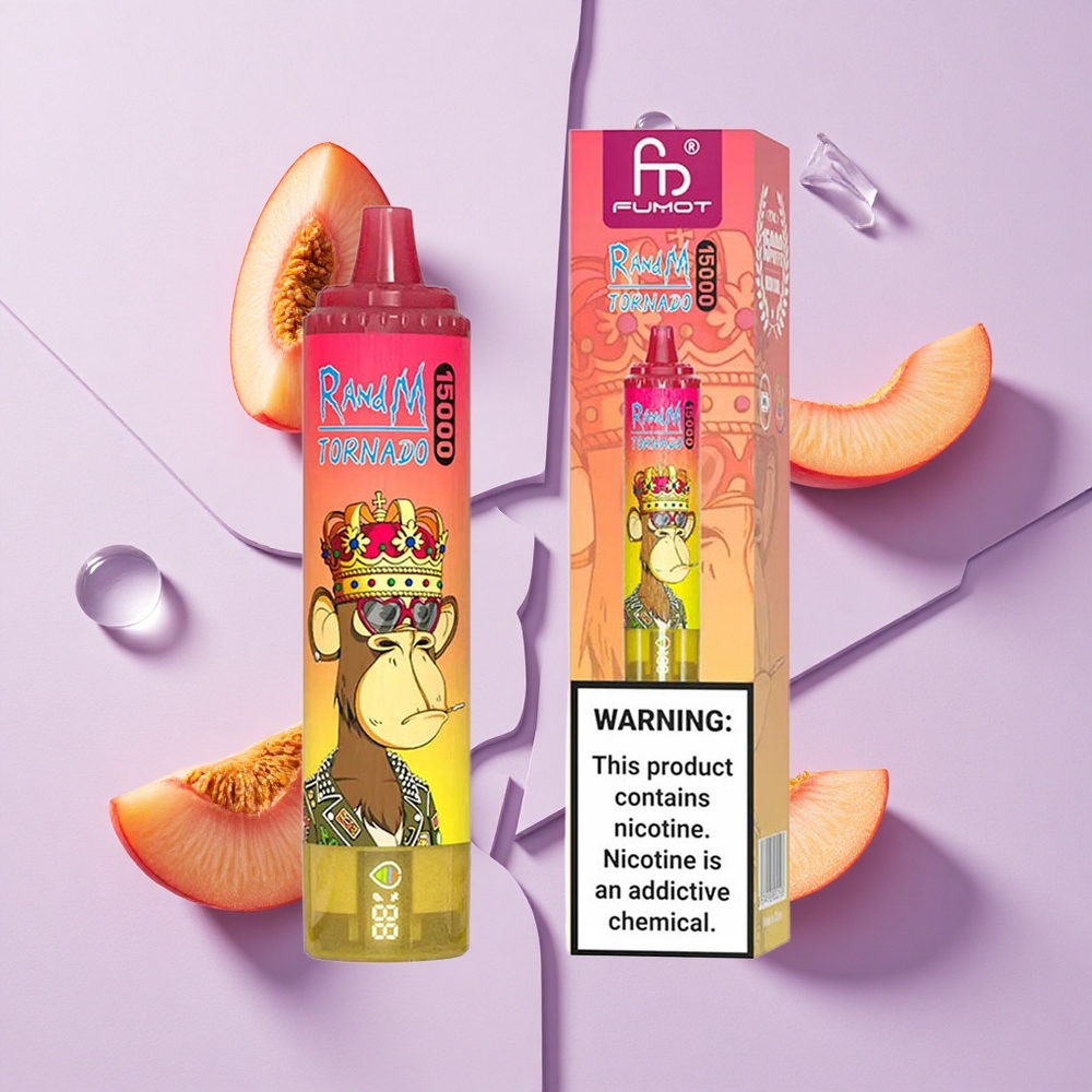 Brzoskwiniowy Lód RandM Fumot Tornado 15000 Puffs Mesh Coil Poland vape wholesale