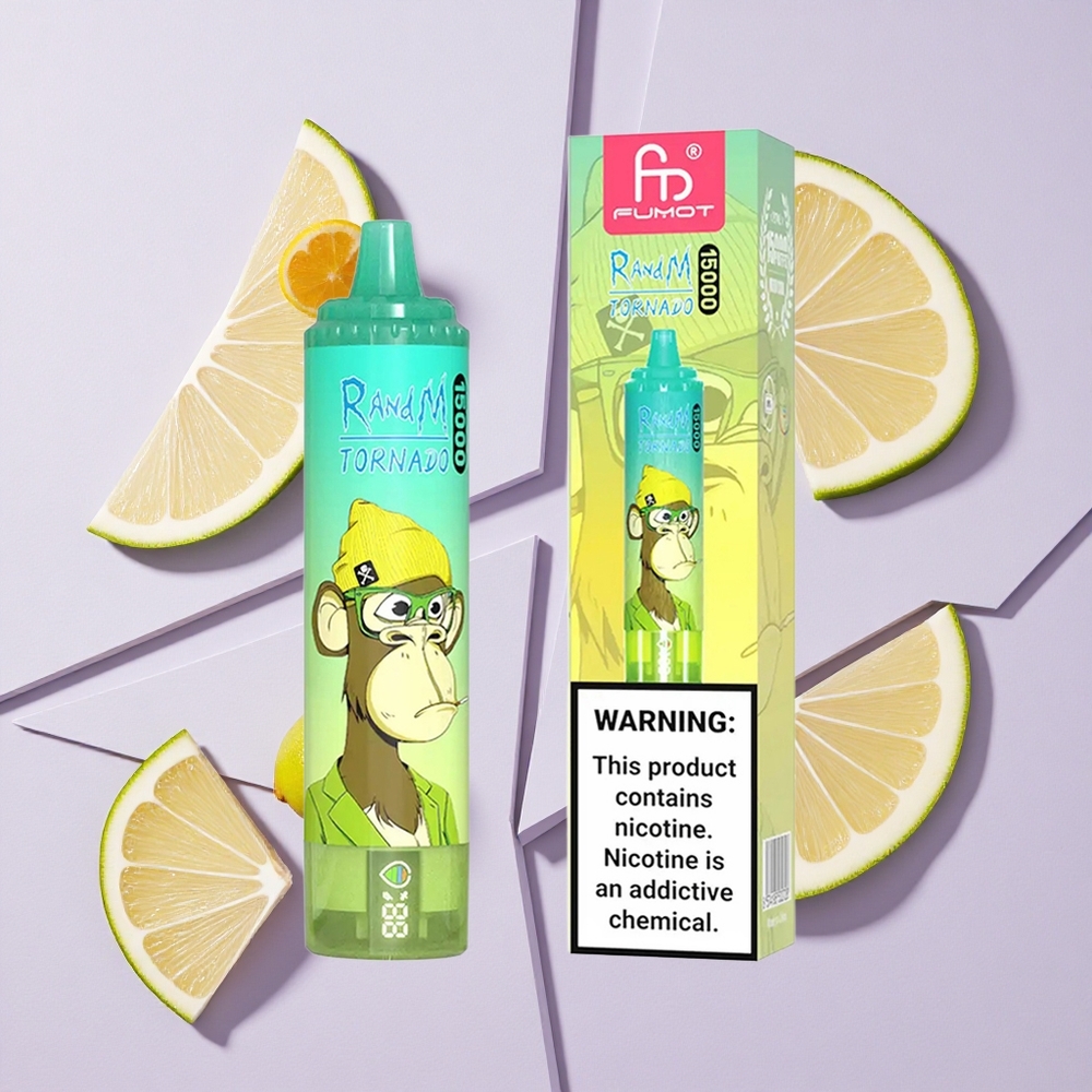 Cytrynowo-Limonkowa RandM Fumot Tornado 15000 Puffs LCD Poland vape wholesale