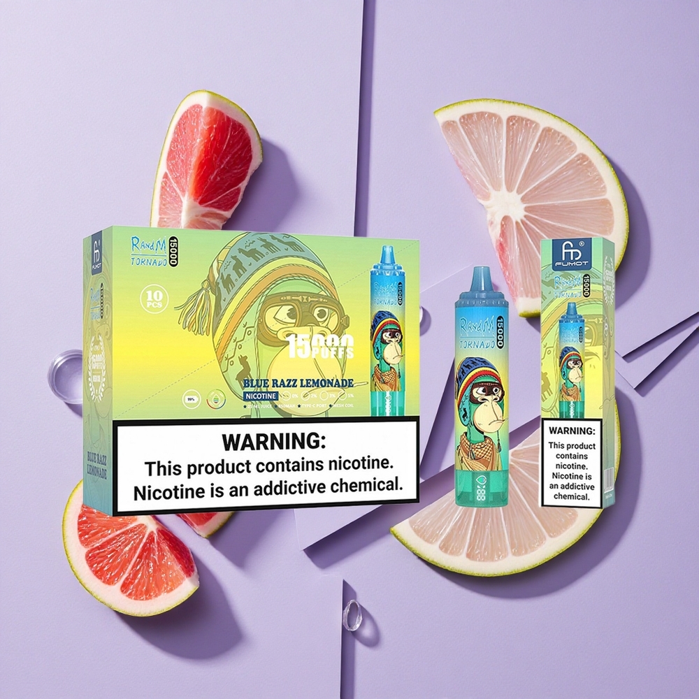 Niebieska Malina Lemonada RandM Fumot Tornado 15000 Puffs Mesh Coil Poland vape wholesale
