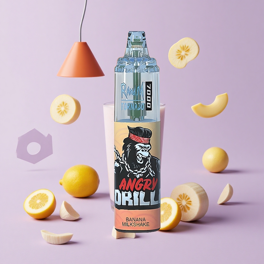 Banana Milkshake RandM Fumot Tornado 7000 Puffs RGB Light Poland vape wholesale