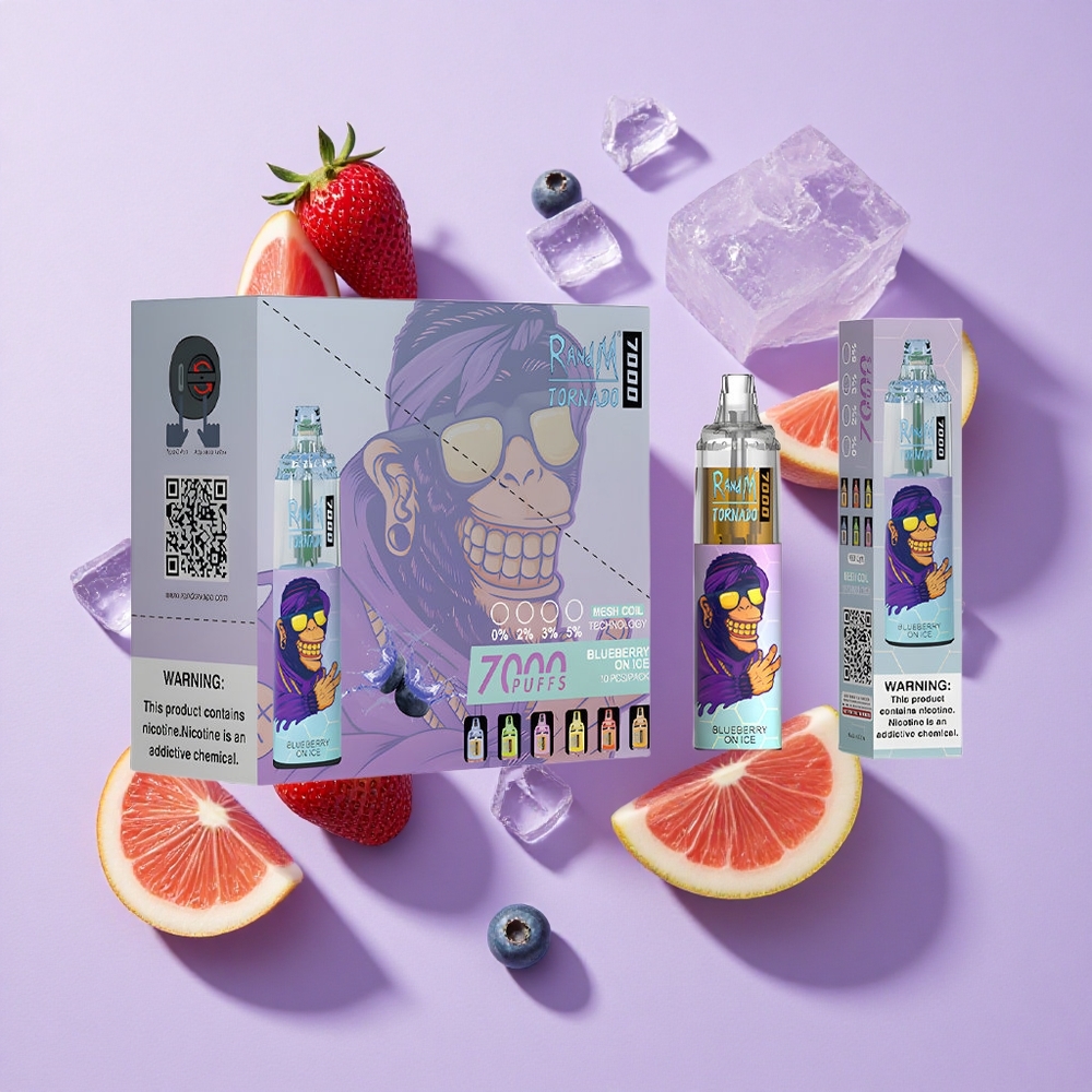 Borówka na Lodzie RandM Fumot Tornado 7000 Puffs Mesh Poland vape wholesale