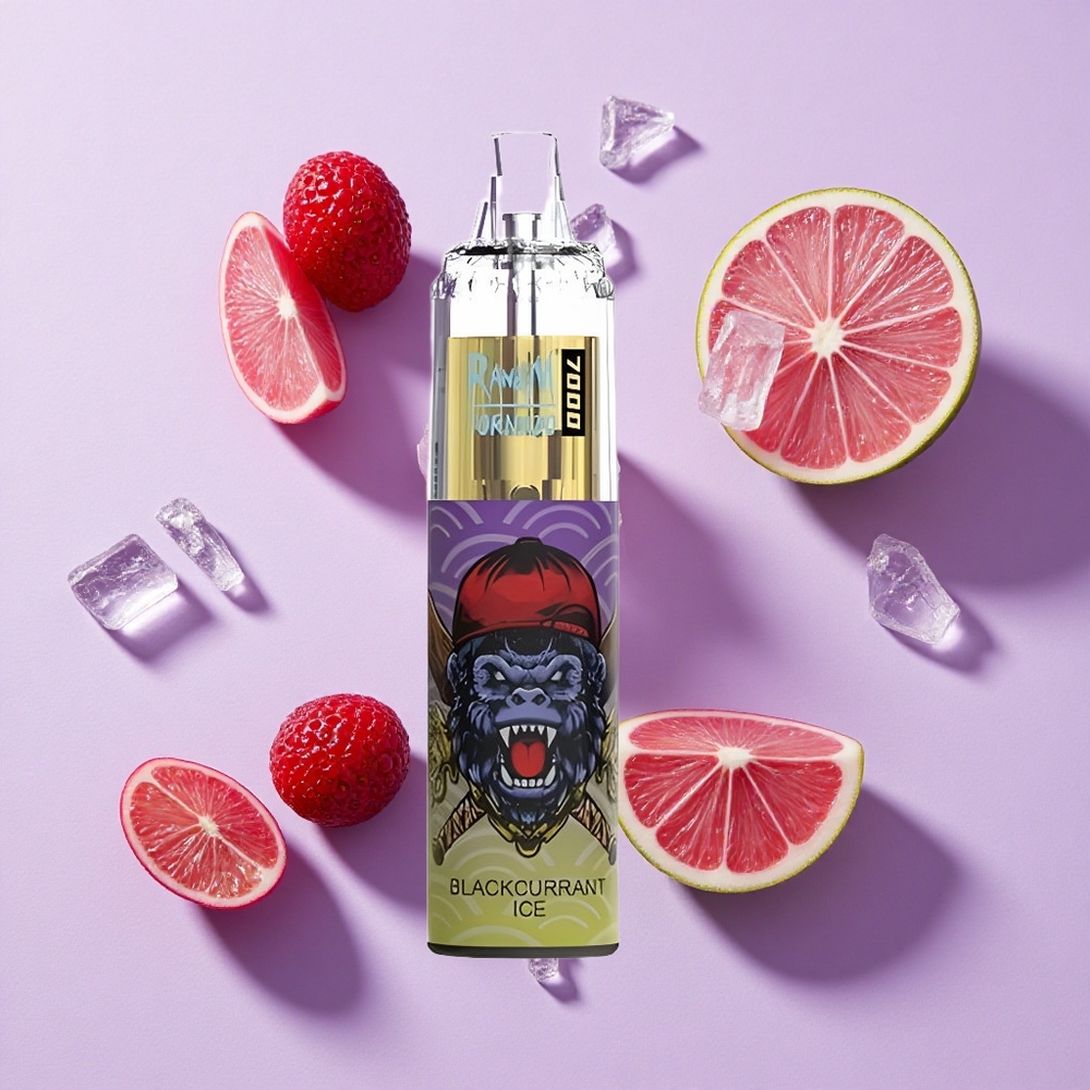 Czarna Porzeczka Lód RandM Fumot Tornado 7000 Puffs RGB Światło Poland vape wholesale