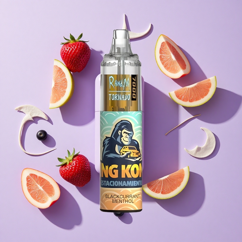 Czarna porzeczka mięta RandM Fumot Tornado 7000 Puffs RGB Light Poland vape wholesale