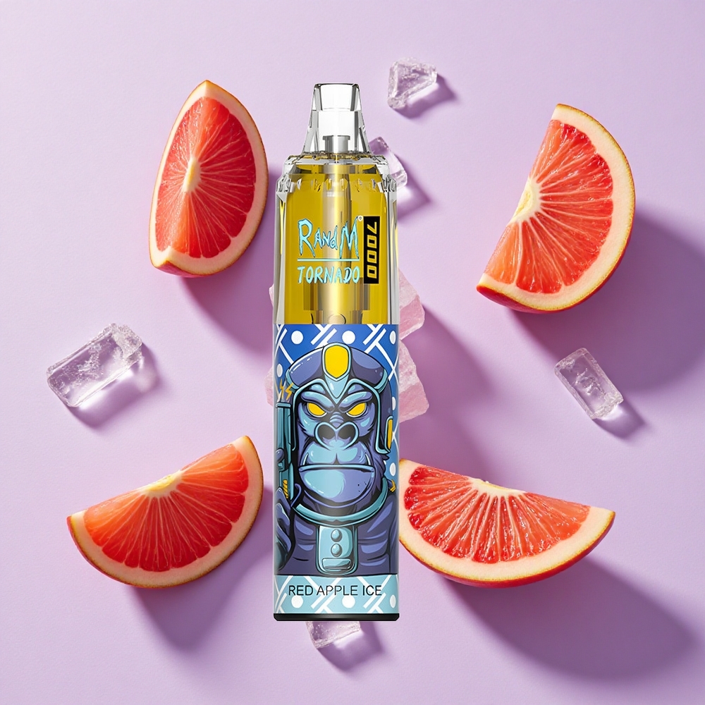 Czerwone Jabłko Lód RandM Fumot Tornado 7000 Pufów Mesh Coil Poland vape wholesale
