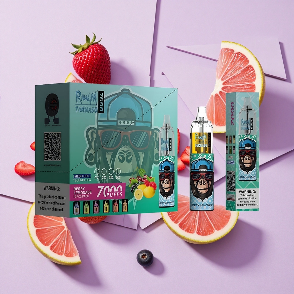 Jagoda Lemoniada RandM Fumot Tornado 7000 Puffs Mesh Coil Poland vape wholesale