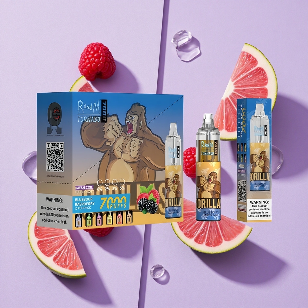 Malinowa Borówka RandM Fumot Tornado 7000 Puffs RGB Light Poland vape wholesale