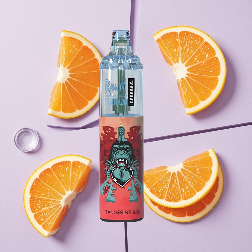 Mandarynkowy Lód RandM Fumot Tornado 7000 Puffs Mesh Coil Poland vape wholesale