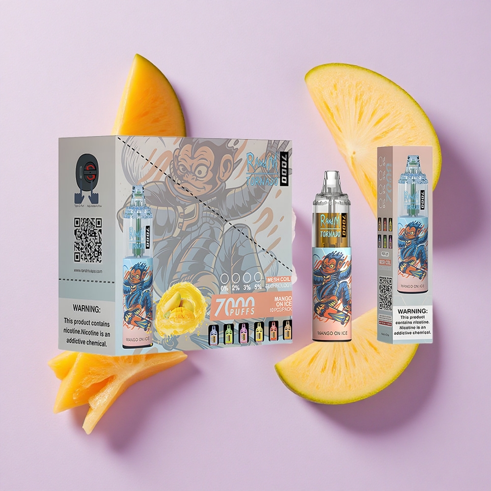 Mango Na Lodzie RandM Fumot Tornado 7000 Pufów RGB Light Poland vape wholesale