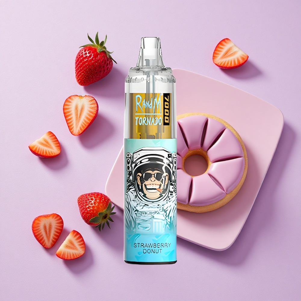 Pączek Truskawkowy RandM Fumot Tornado 7000 Puffs Mesh Coil Poland vape wholesale