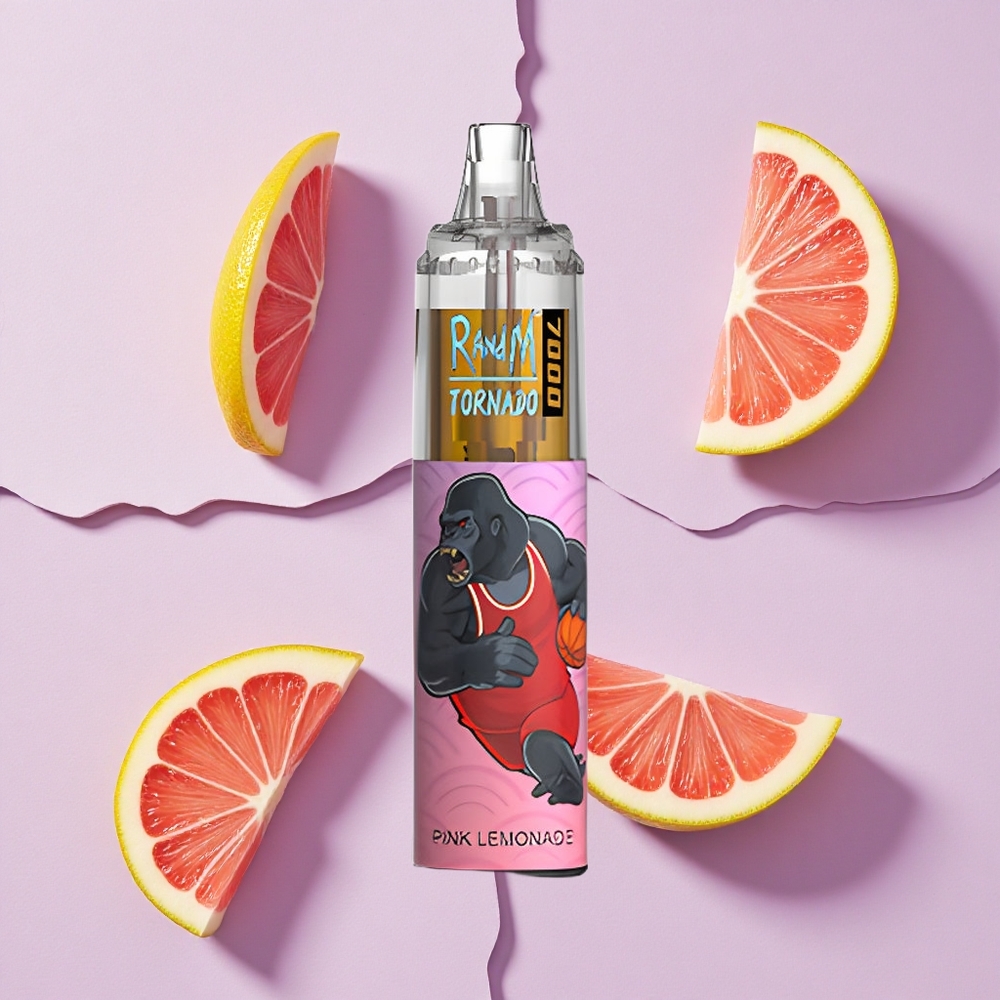 Różowa Lemonada RandM Fumot Tornado 7000 Puffs Typ-C Port Poland vape wholesale