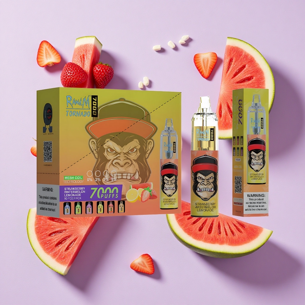 Truskawka Arbuz Lemoniada RandM Fumot Tornado 7000 Puffs RGB Light Poland vape wholesale