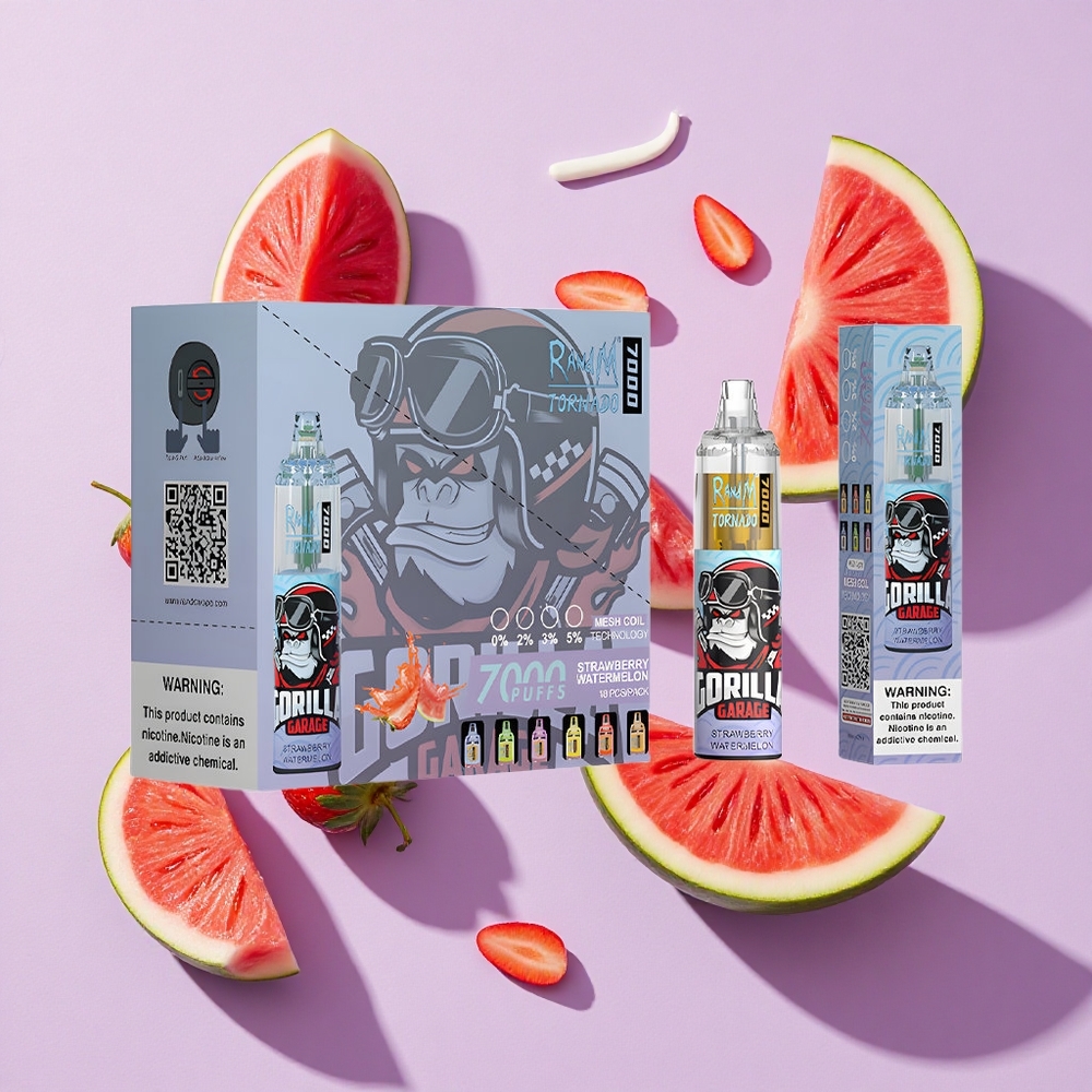 Truskawka Arbuz RandM Fumot Tornado 7000 Puffs RGB Light Poland vape wholesale