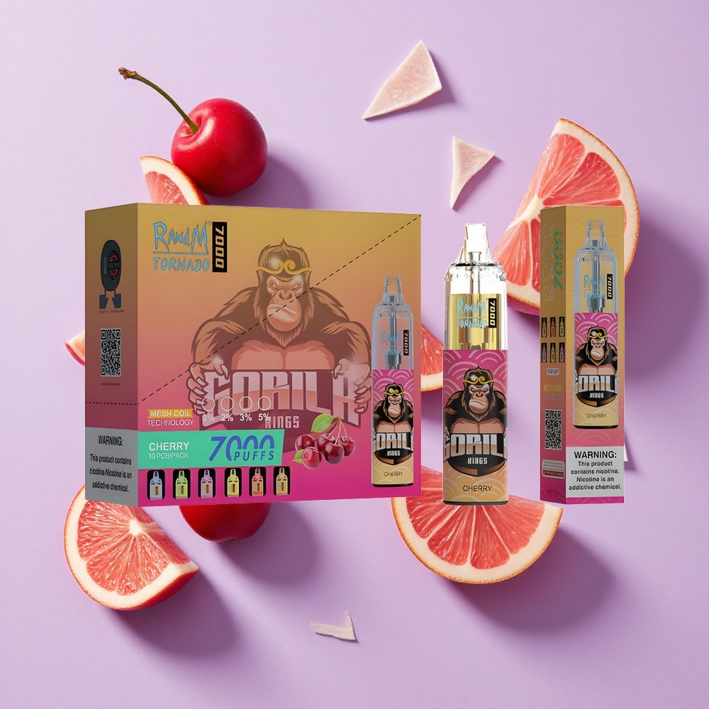 Wiśnia RandM Fumot Tornado 7000 Puffs RGB Light Poland vape wholesale