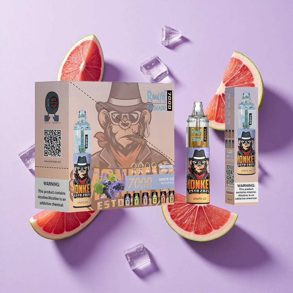 Winogrono Lód RandM Fumot Tornado 7000 Puffs RGB Light Poland vape wholesale