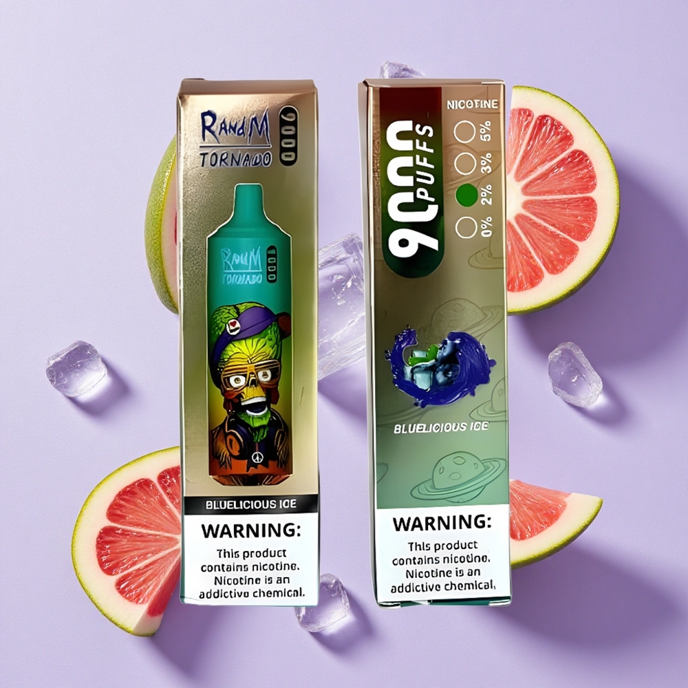 Błyszczący Lód RandM Fumot Tornado 9000 Puffs Mesh Coil Poland vape wholesale
