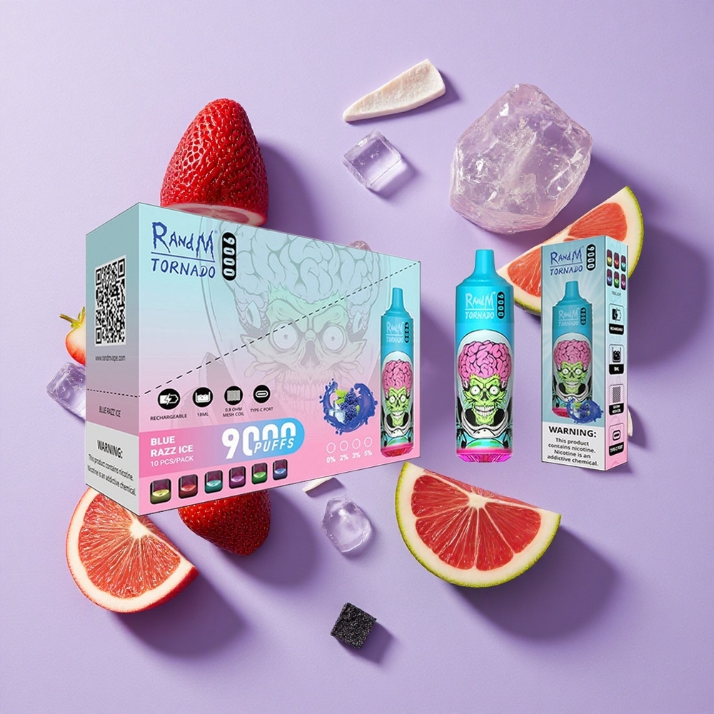 Czarny Smok Lód RandM Fumot Tornado 9000 Puffs 18 mL Poland vape wholesale
