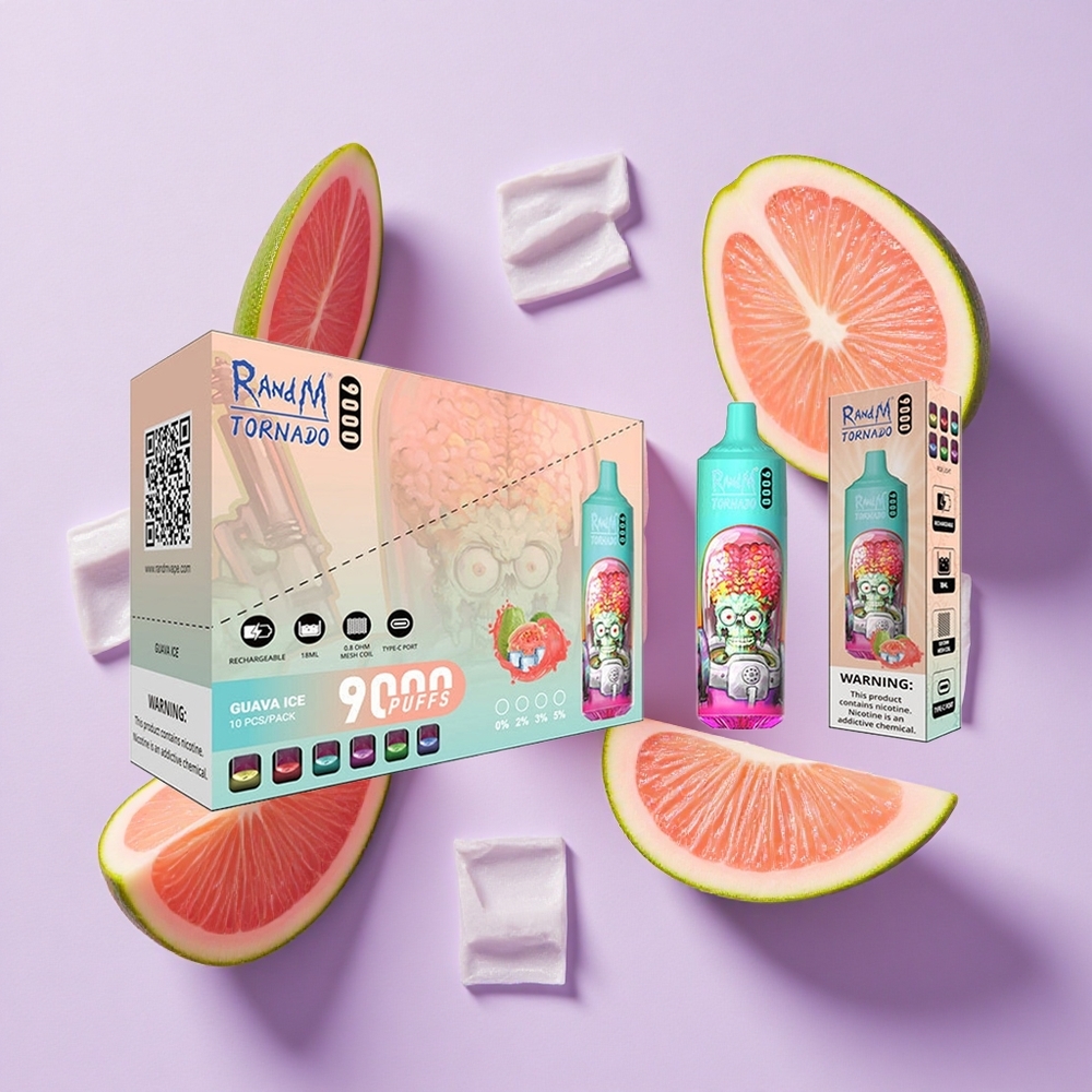 Guava Lód RandM Fumot Tornado 9000 Puffs Mesh Coil Poland vape wholesale