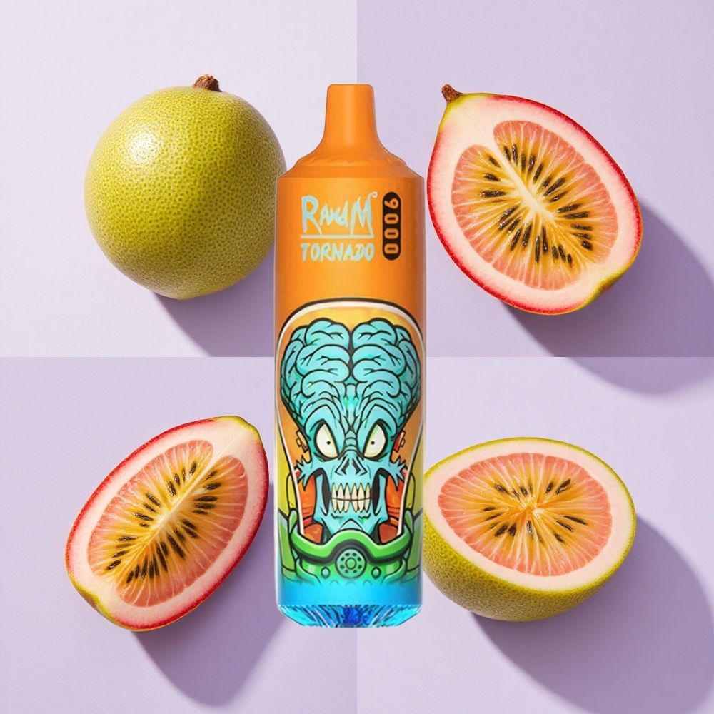 Kiwi Marakuja Gujawa RandM Fumot Tornado 9000 Puffs Bateria 850 mAh Poland vape wholesale