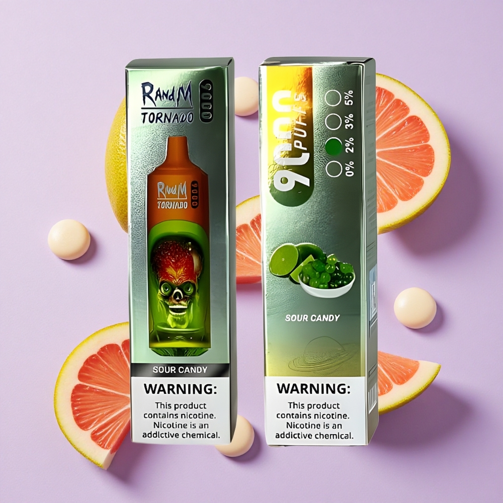 Kwaśny Cukierek RandM Fumot Tornado 9000 Puffs 18 mL Poland vape wholesale