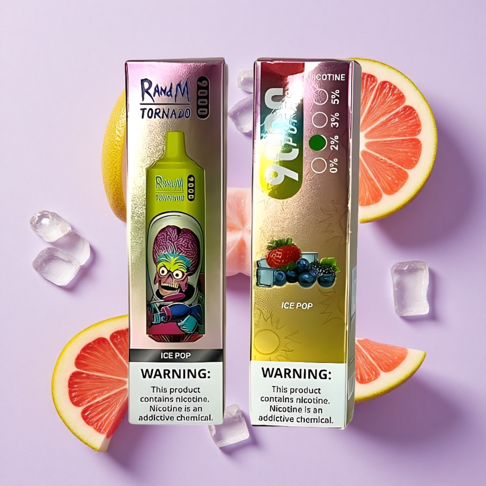 Lód Pop RandM Fumot Tornado 9000 Puffs Wyświetlacz RGB Poland vape wholesale