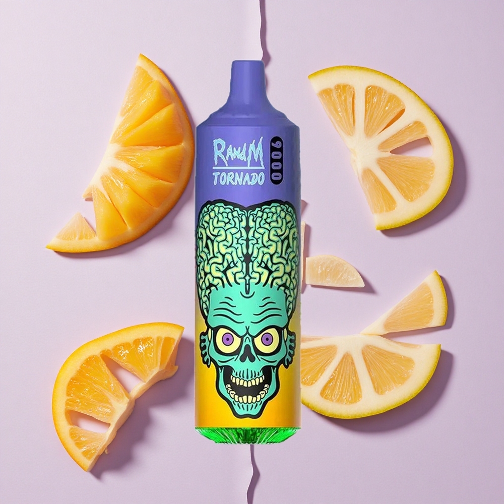 Mango Słomkowy RandM Fumot Tornado 9000 Puffs Wyświetlacz RGB Poland vape wholesale