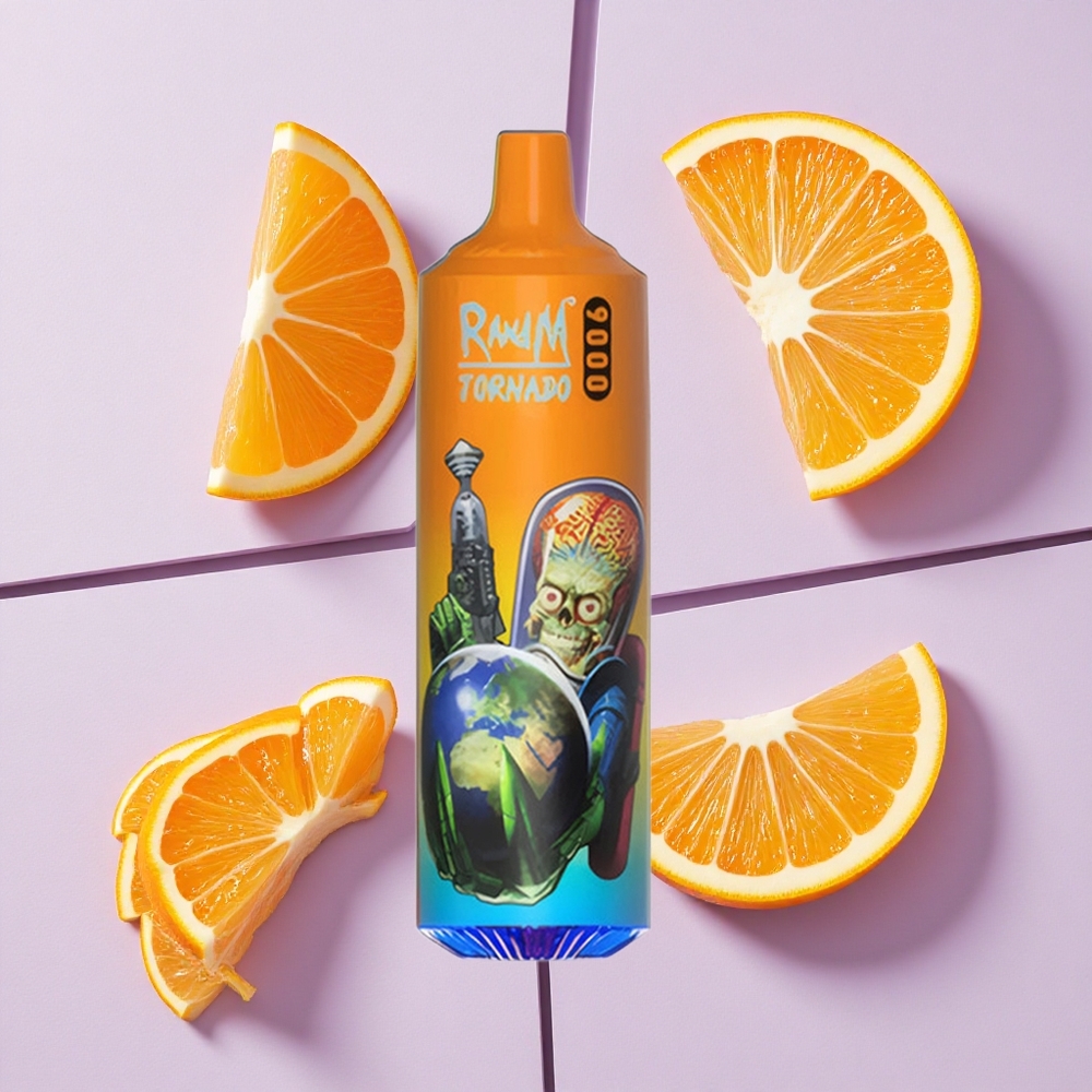 Pomarańczowa Orszada RandM Fumot Tornado 9000 Puffs 18 mL Poland vape wholesale