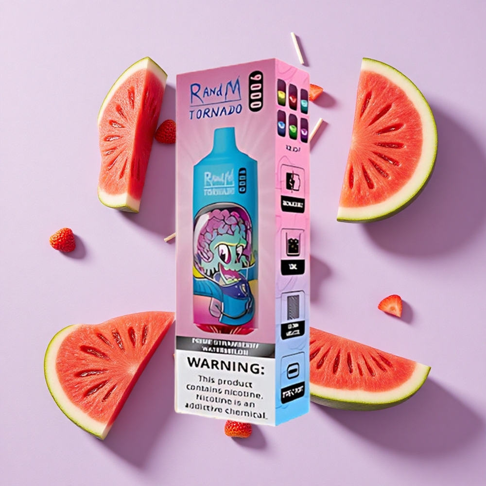 Truskawka Arbuz RandM Fumot Tornado 9000 Puffs Wyświetlacz RGB Poland vape wholesale