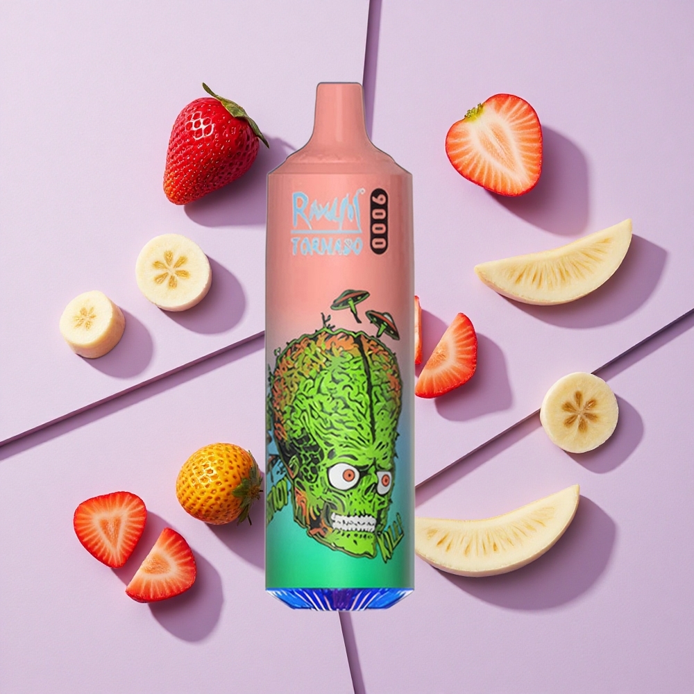 Truskawka Banan RandM Fumot Tornado 9000 Puffs Wyświetlacz RGB Poland vape wholesale
