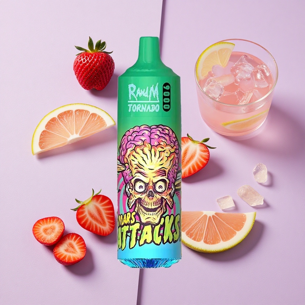 Truskawka Lemonada RandM Fumot Tornado 9000 Pufów Wyświetlacz RGB Poland vape wholesale