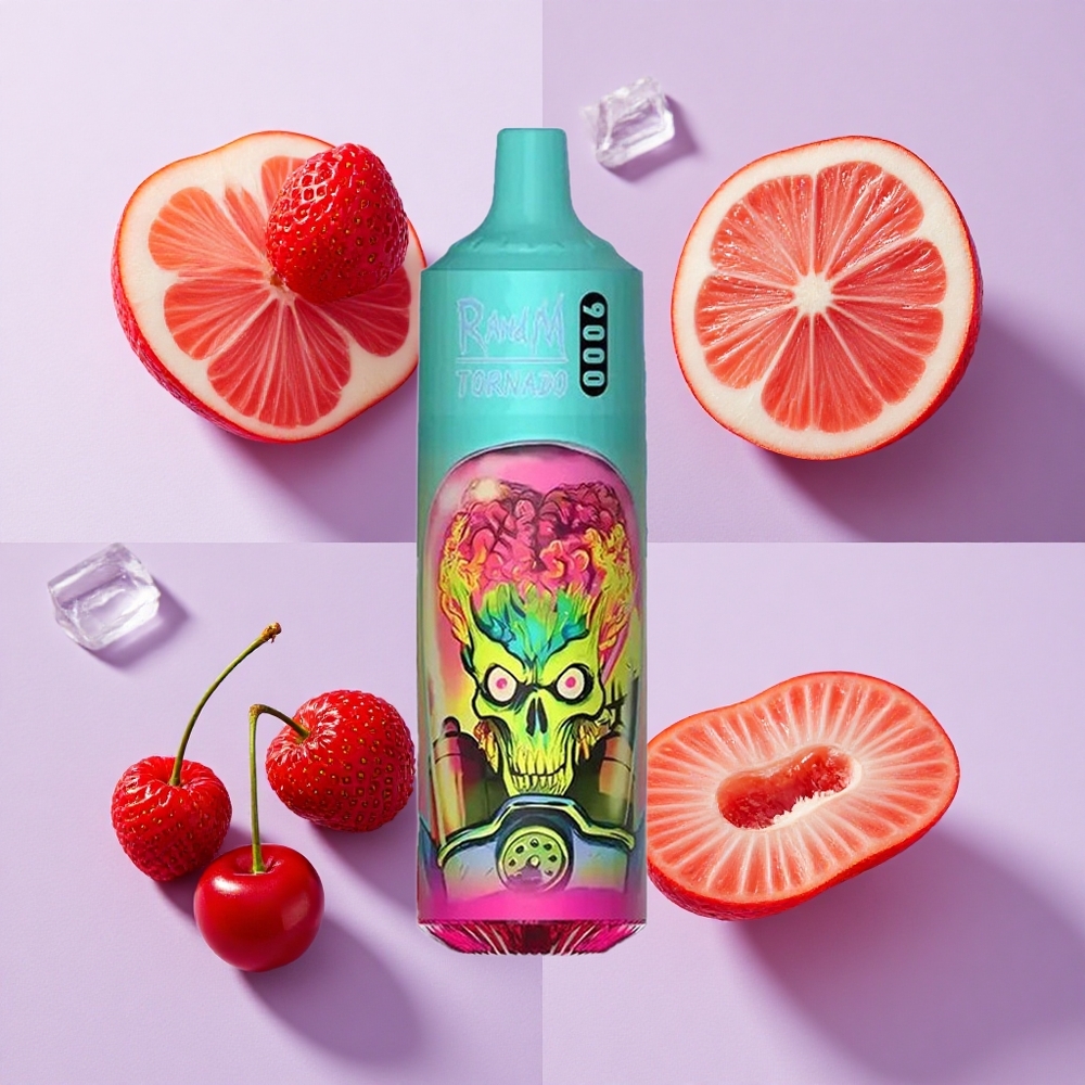 Truskawka Malina Wiśnia Lód RandM Fumot Tornado 9000 Puffs Wyświetlacz RGB Poland vape wholesale