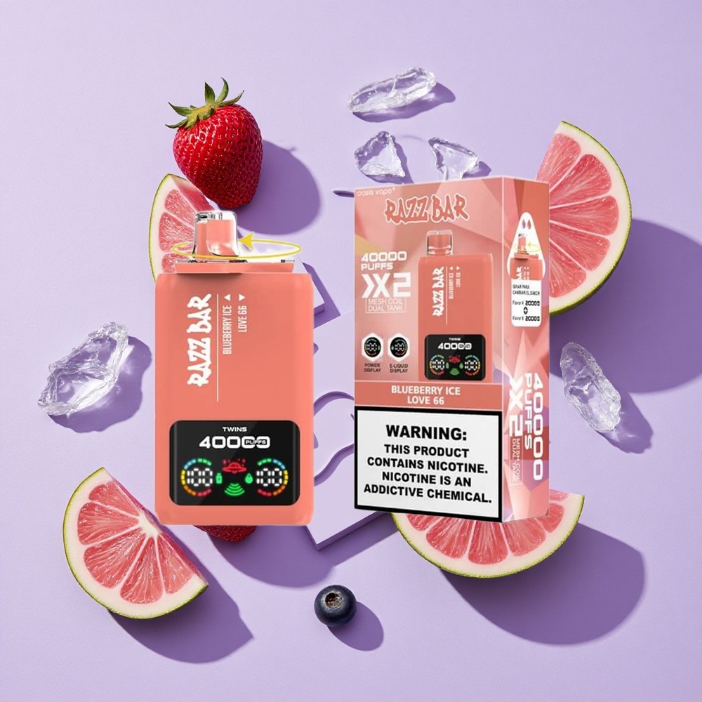 Borówka Lód Razz Bar 40000 Puffs Wyświetlacz Mocy Poland vape wholesale