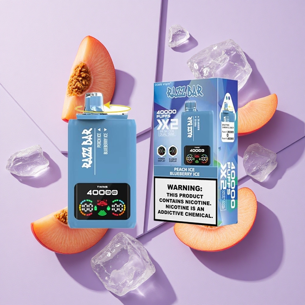 Brzoskwinia Lód_Jagoda Lód Razz Bar 40000 Puffs Wyświetlacz Mocy Poland vape wholesale
