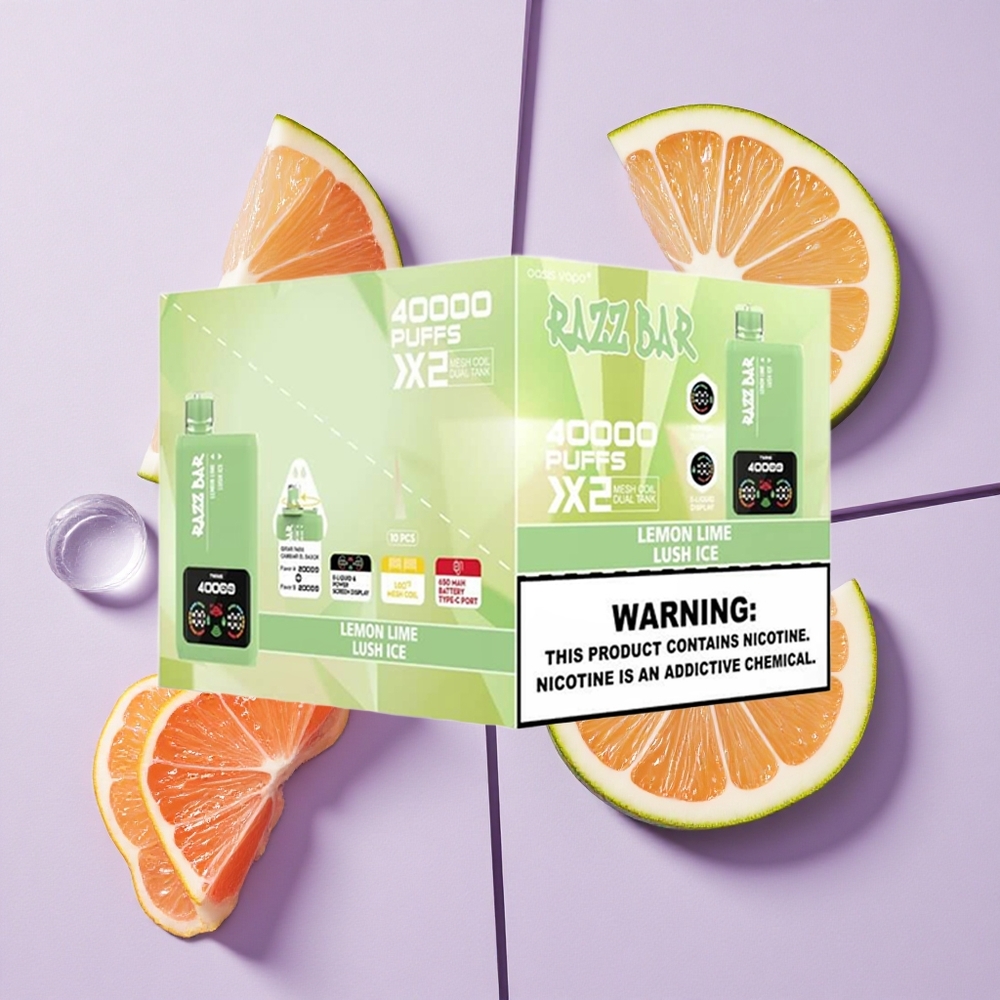 Cytryna Limonka_Lodowa Moc Razz Bar 40000 Puffs Wyświetlacz Mocy Poland vape wholesale