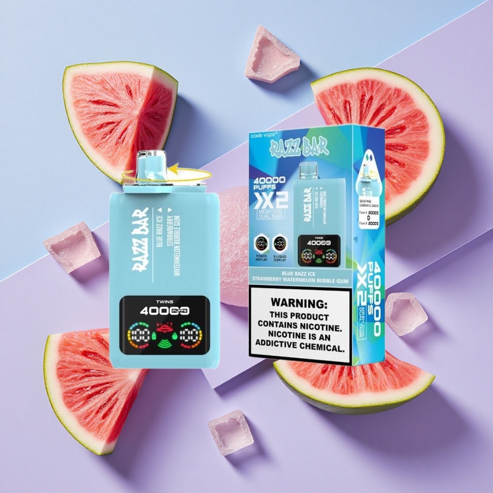 Lód Malinowy-Truskawka Arbuz Razz Bar 40000 Puffs Wyświetlacz Mocy Poland vape wholesale