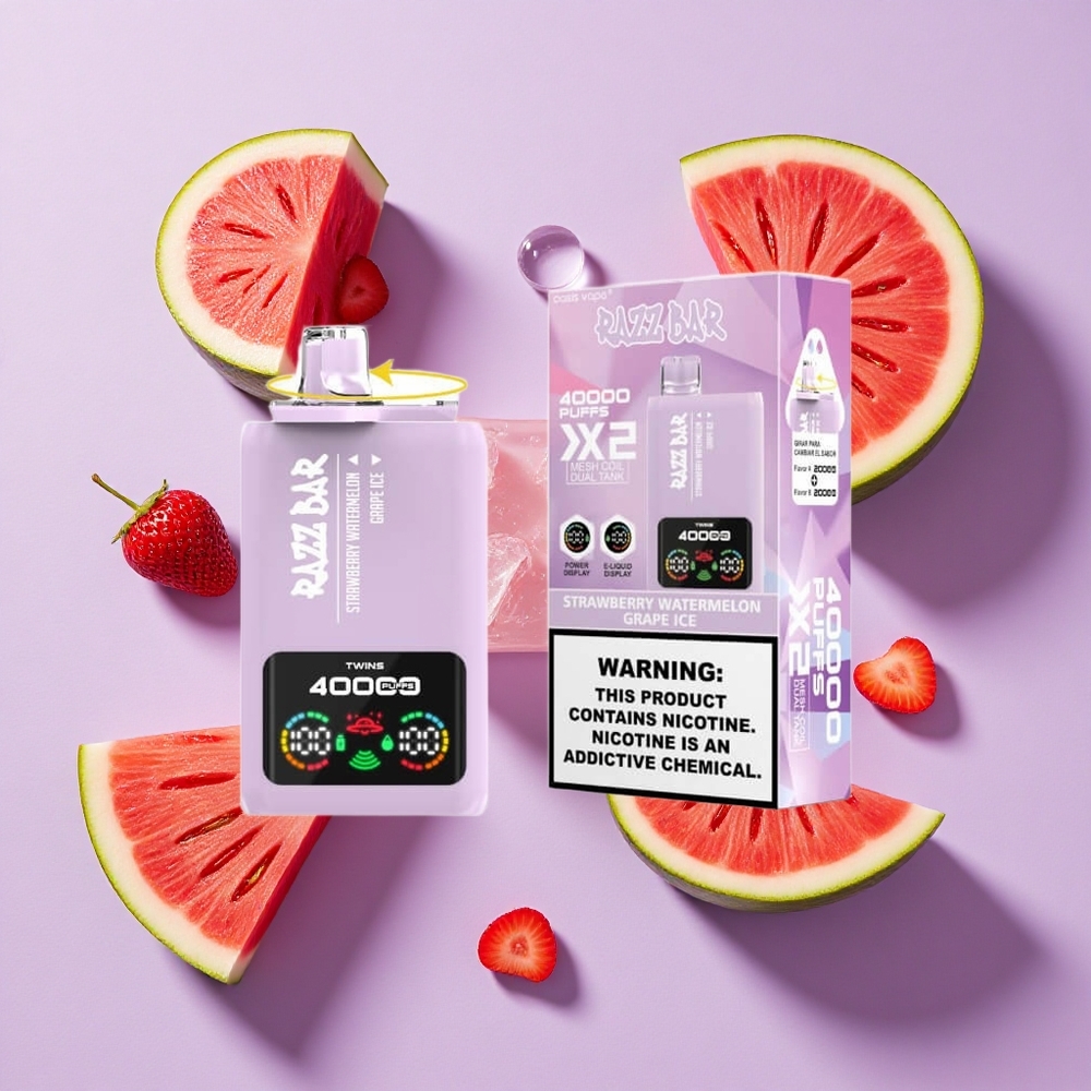 Truskawka Arbuz_Lód Winogronowy Razz Bar 40000 Puffs Wyświetlacz Mocy Poland vape wholesale