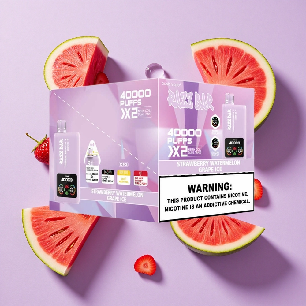Truskawka Arbuz_Lód Winogronowy Razz Bar 40000 Puffs Wyświetlacz Mocy Poland vape wholesale