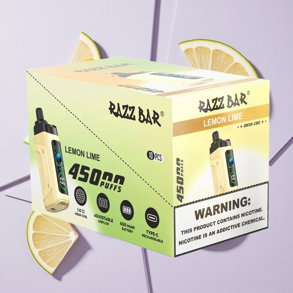 Cytrynowo-Limonkowy Razz Bar 45000 Puffs Jednorazowy Waporyzator z Typem-C Poland vape wholesale