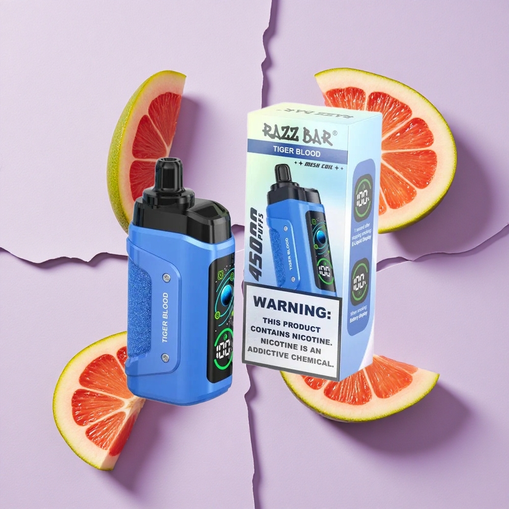 Połączenie Smaków Krew Tygrysa Razz Bar 45000 Puffs z Regulacją Przepływu Powietrza Poland vape wholesale