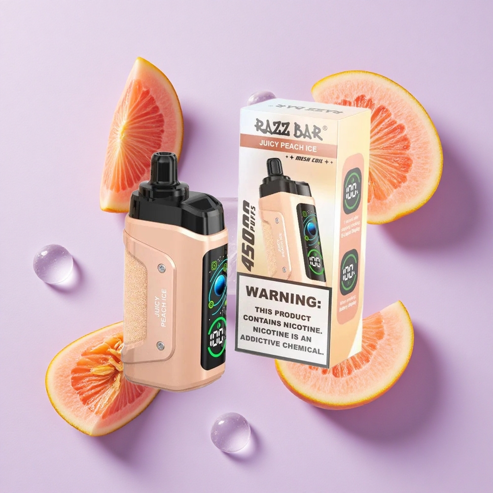 Soczysta Brzoskwinia Lód Razz Bar 45000 Puffs Typ-C Poland vape wholesale