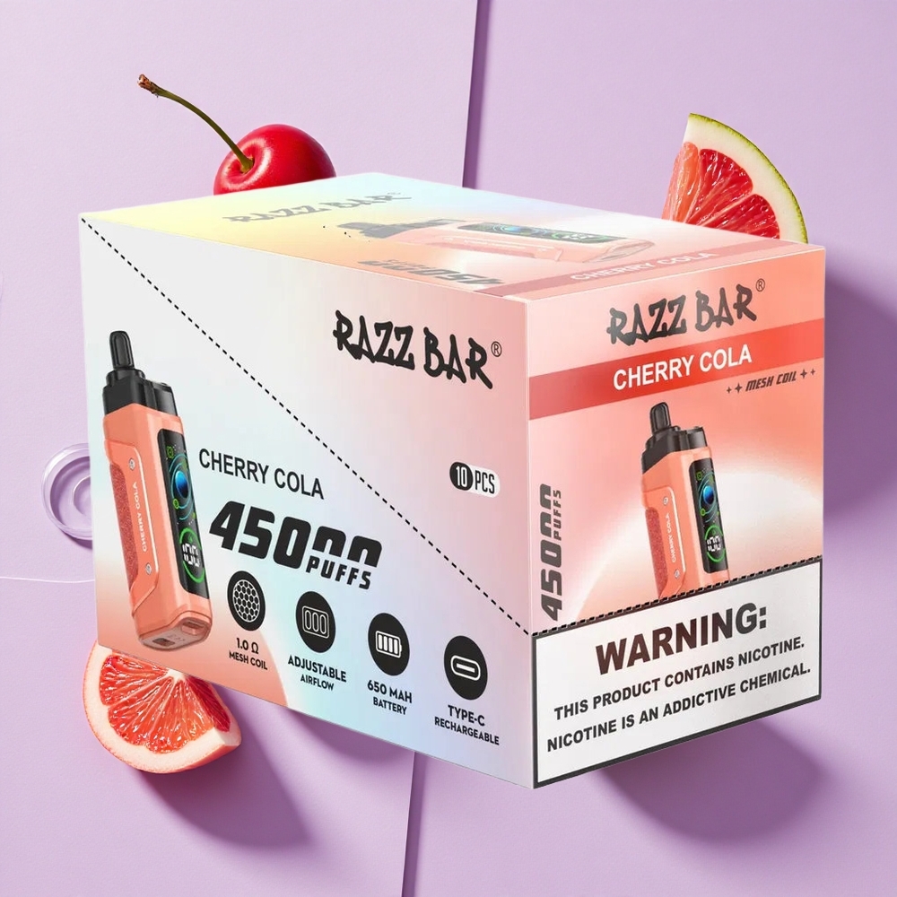 Wiśnia Cola Razz Bar 45000 Puffs Typ-C Poland vape wholesale