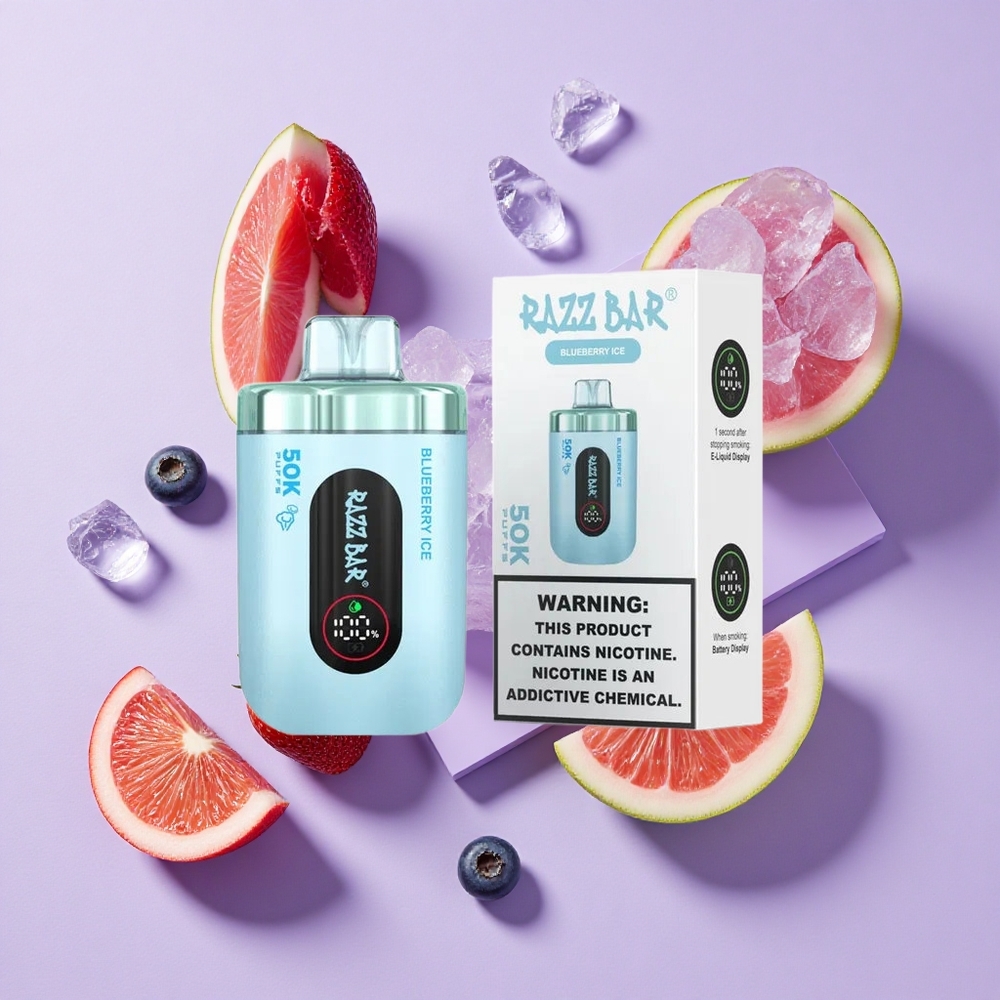 Borówkowy Lód Razz Bar 50K Puffs 1.0 Ohm Poland vape wholesale